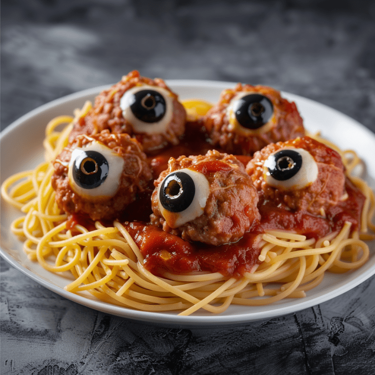 Gross Halloween Spaghetti