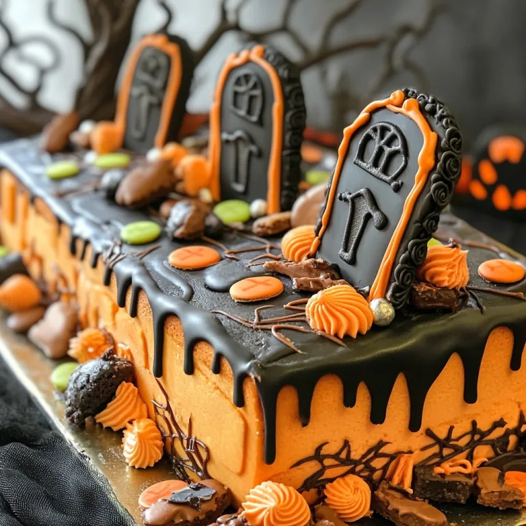 Halloween Graveyard Cake