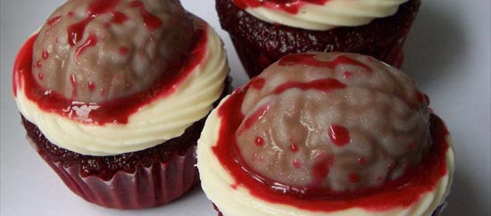 Halloween Brain Cupcakes to Freak Out Your Friends