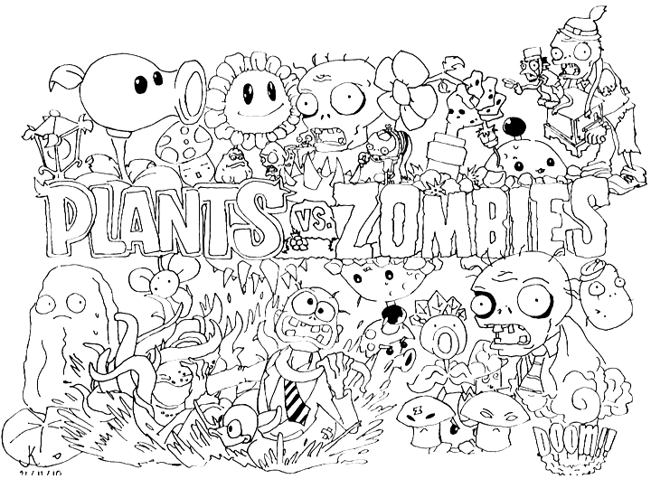 Plants vs. Zombies coloring pages