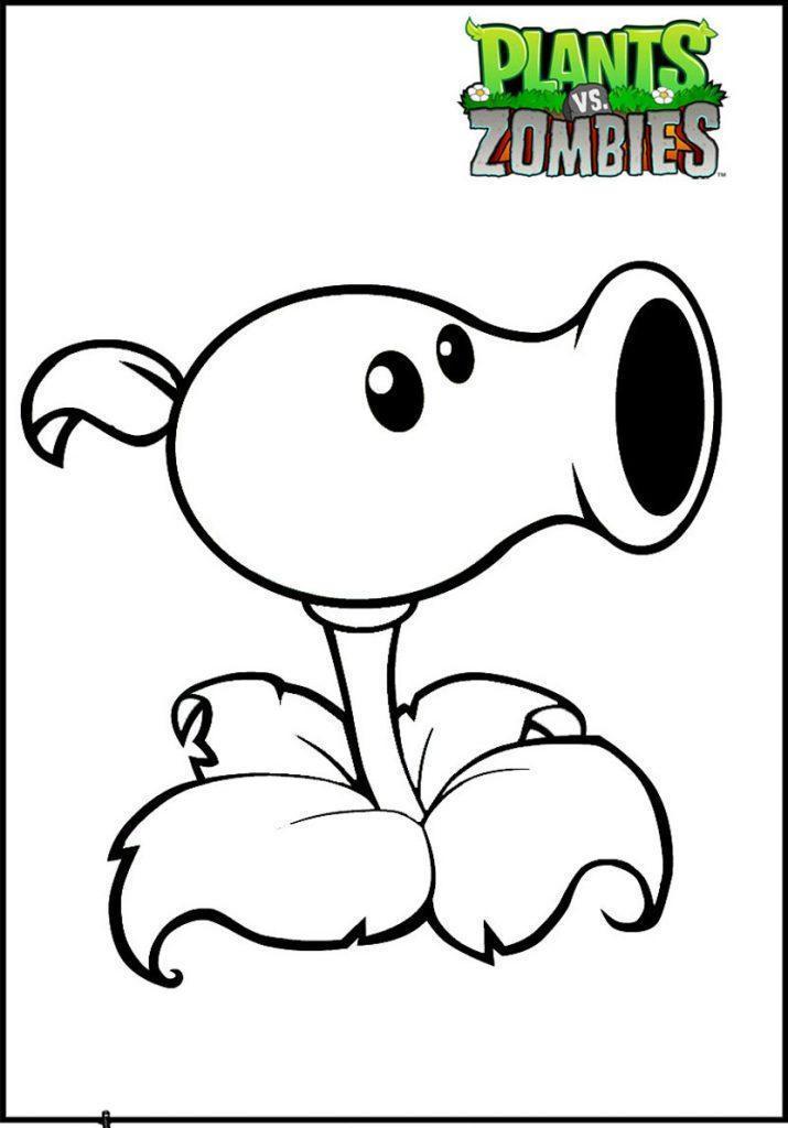 Peashooter Plants vs. Zombies coloring pages