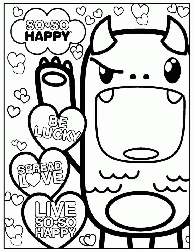 Free Printable Cute Kawaii Darling Coloring Page for Adults and Kids 