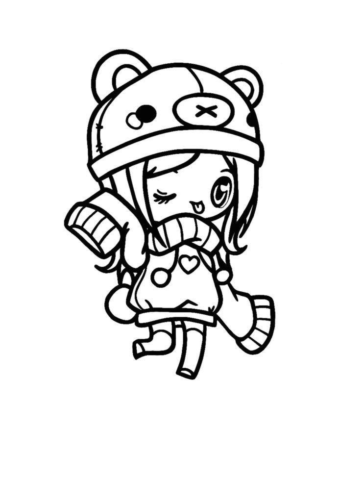 Free Printable Cute Kawaii Darling Coloring Page for Adults and Kids 