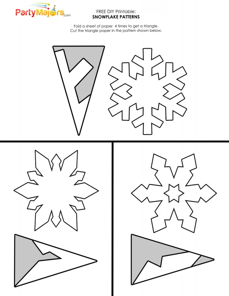 35 Printable Snowflake Cut Out Template Designs with Instructions - Oh ...