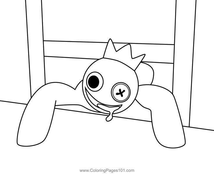 Blue from Rainbow Friends Coloring Pages - Oh La De