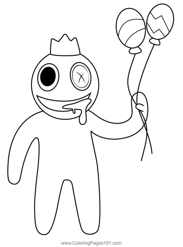 Blue from Rainbow Friends Coloring Pages - Oh La De