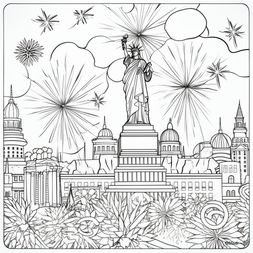Printable Fourth of July coloring pages from Ohlade