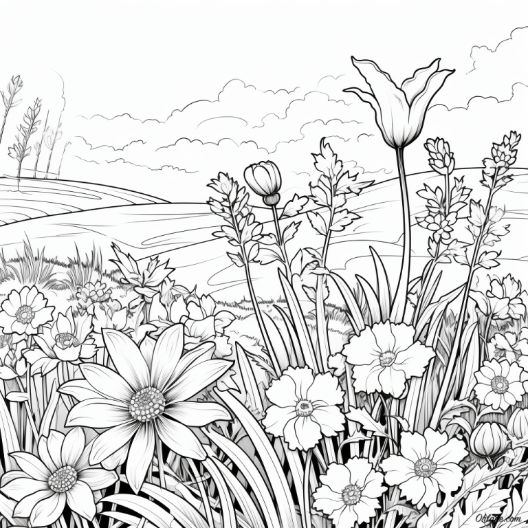 20 Free Printable Spring Flower Coloring Pages - Oh La De