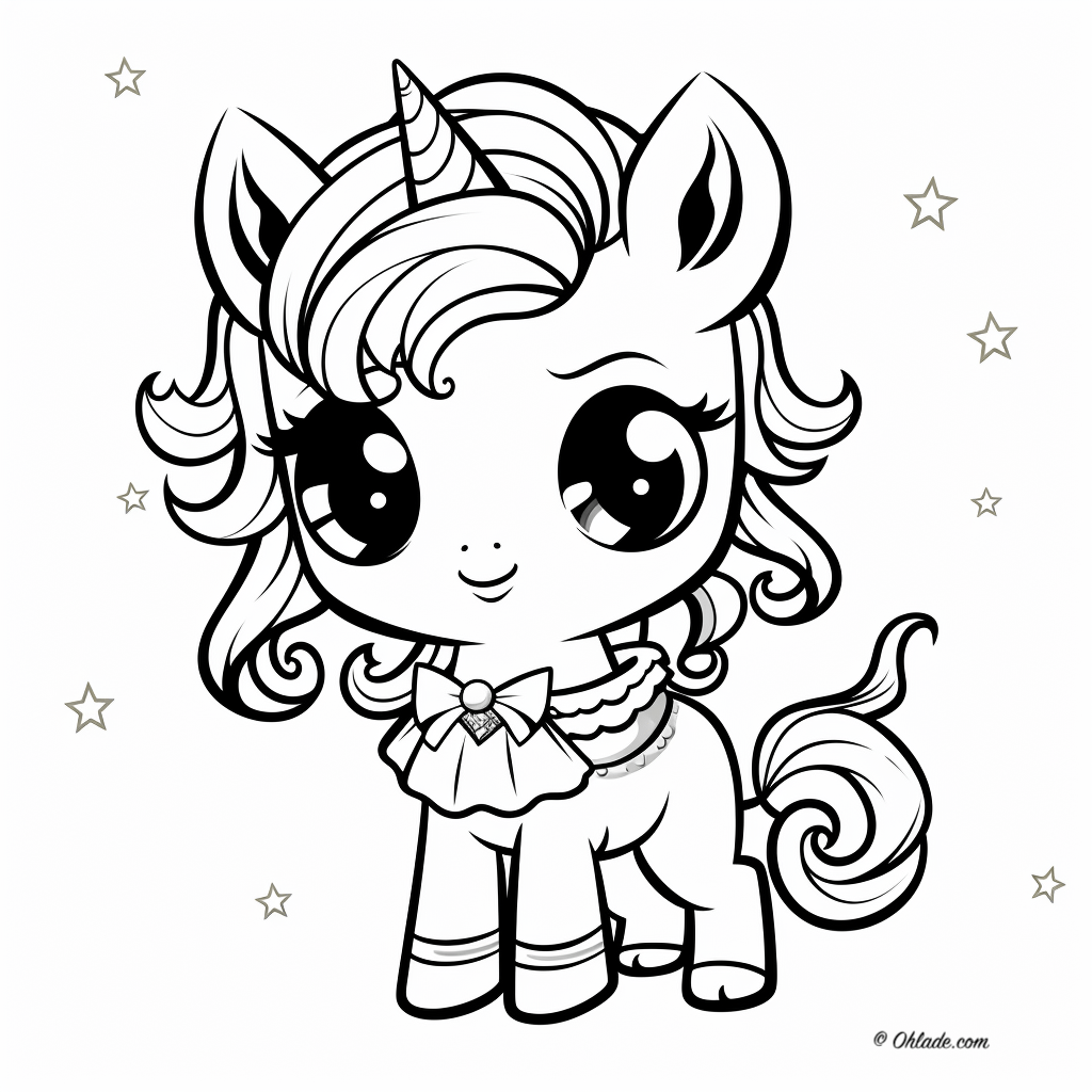 desenhos para colorir kawaii 7  Unicorn coloring pages, Kawaii