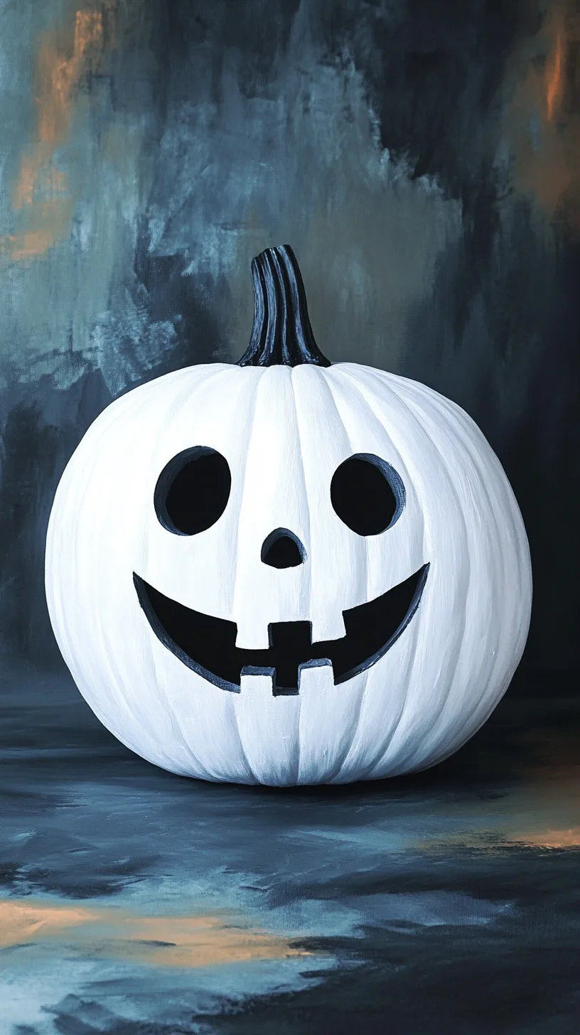 3D Ghost Face Painted Pumpkin