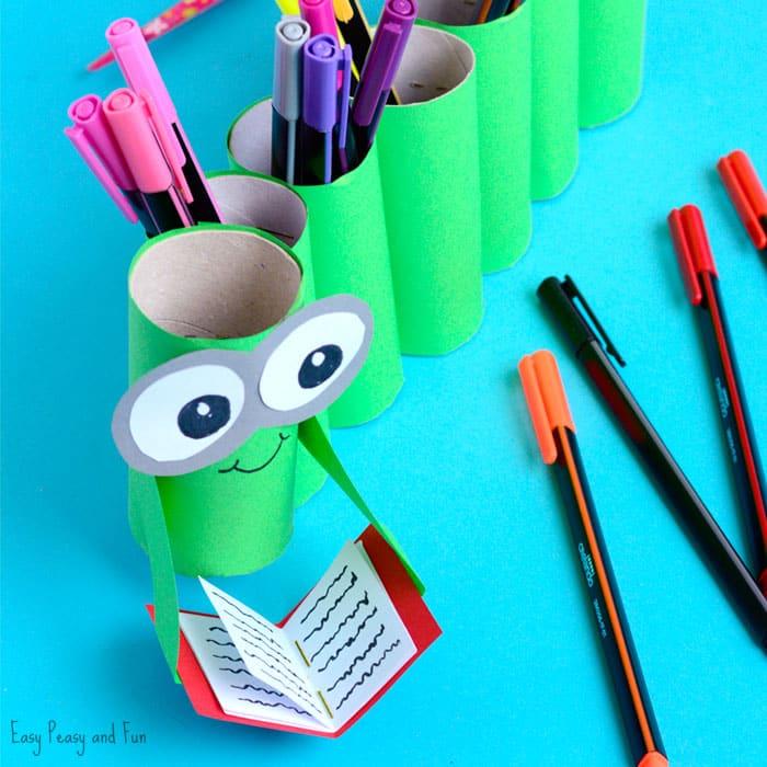 Image for DIY Bookworm Paper Roll Pencil Holder