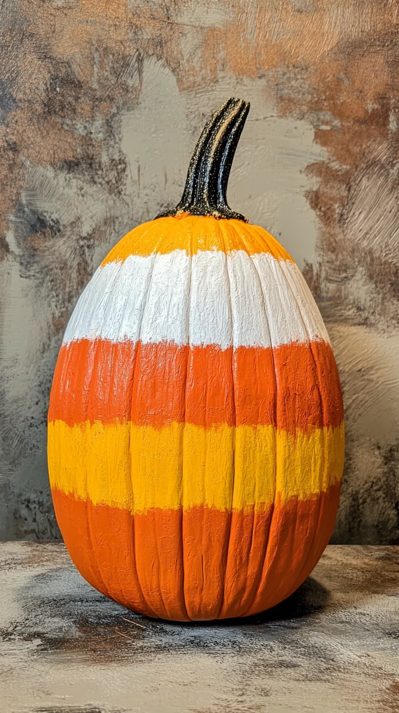 Candy Corn Painted Pumpkin