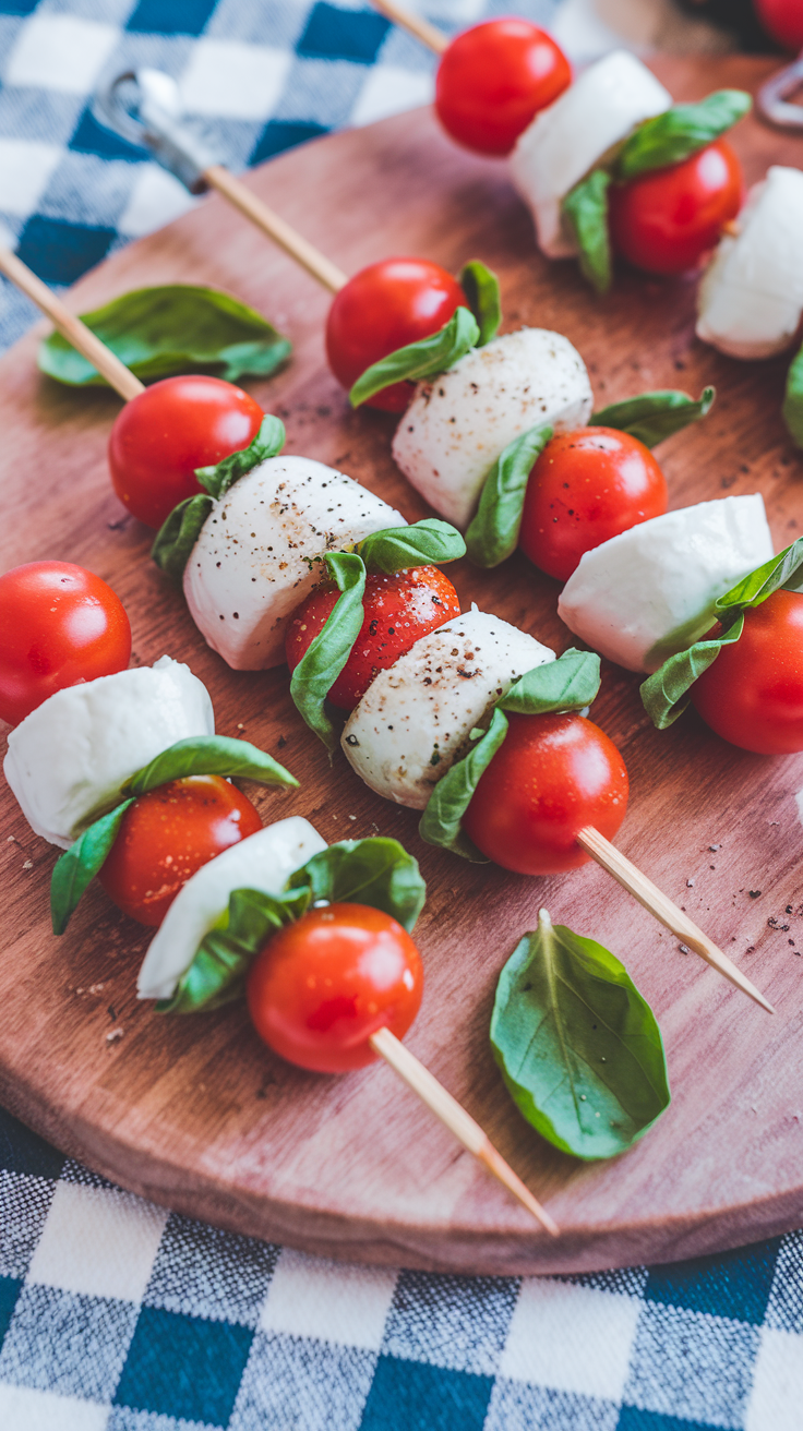 caprese skewers- Easy Football Party Food