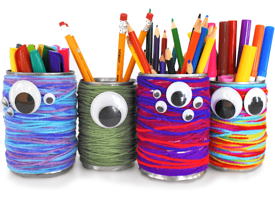 Image for Yarn Wrapped Monster Pencil Holders