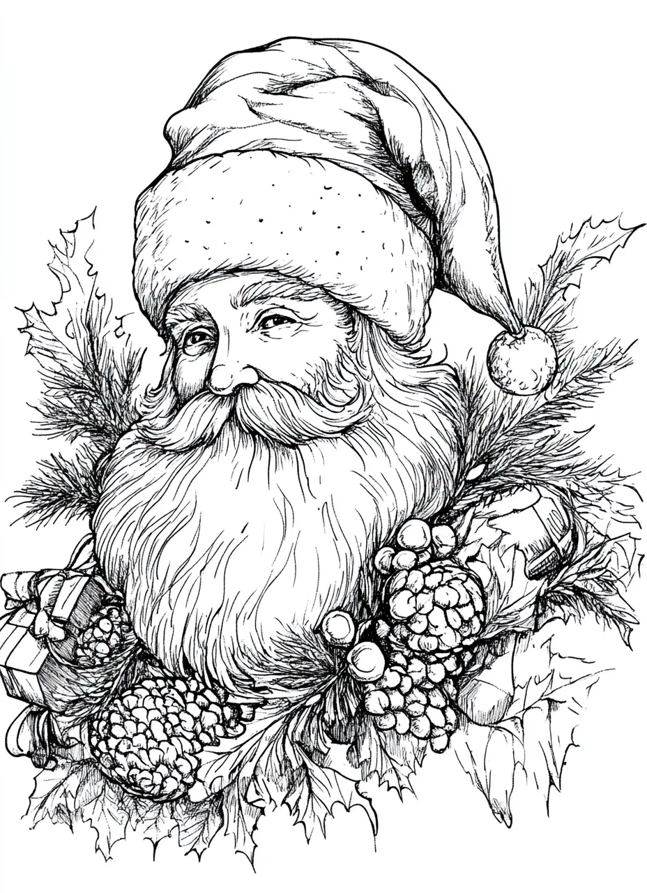 Holiday Santa Coloring Page - ohlade.com