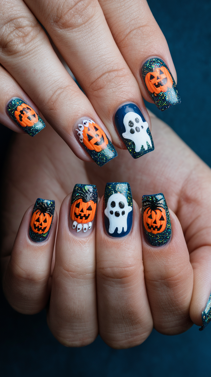 Glitter Halloween Nail Art Ideas