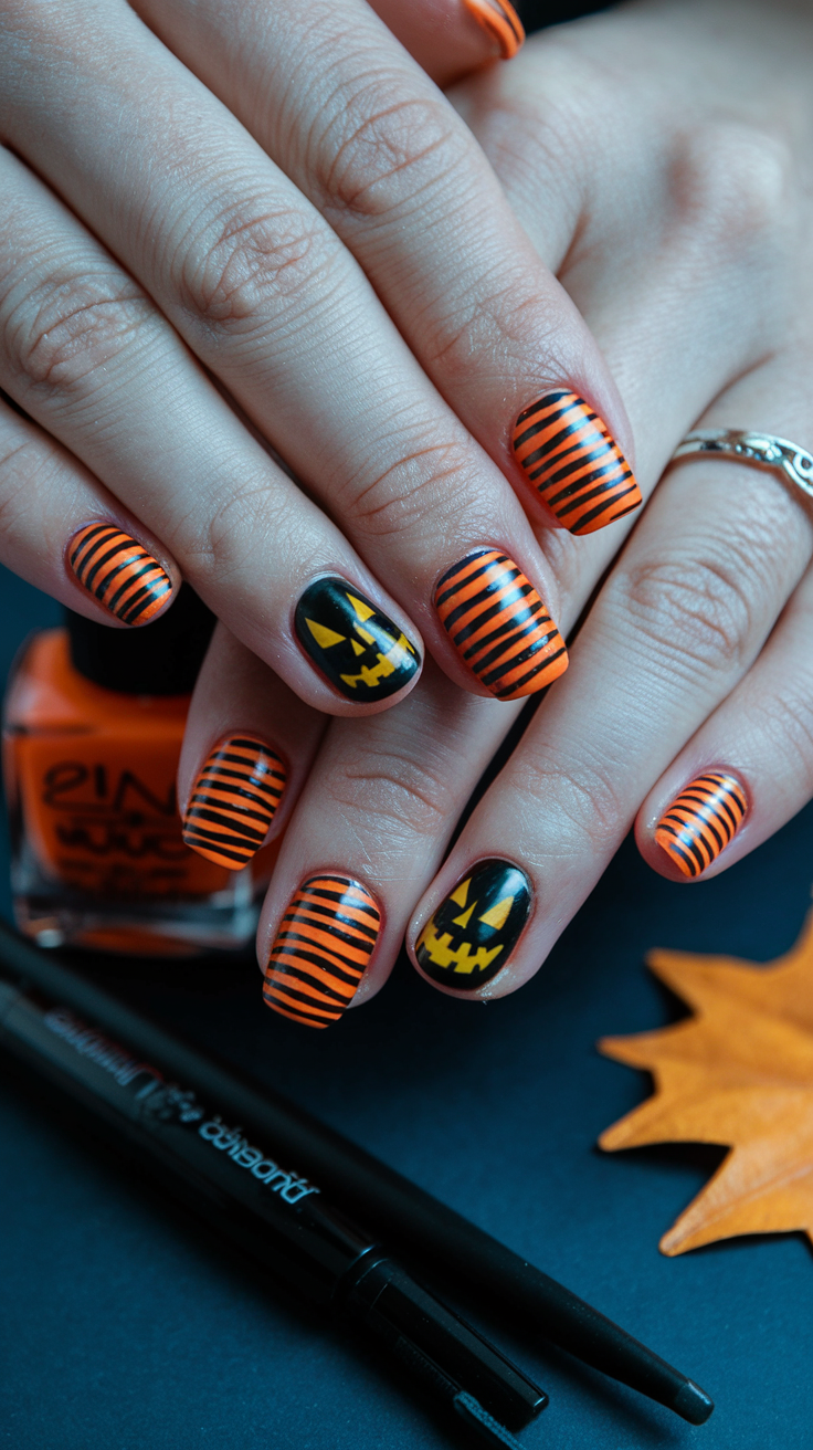 Short and Sweet Halloween Nails