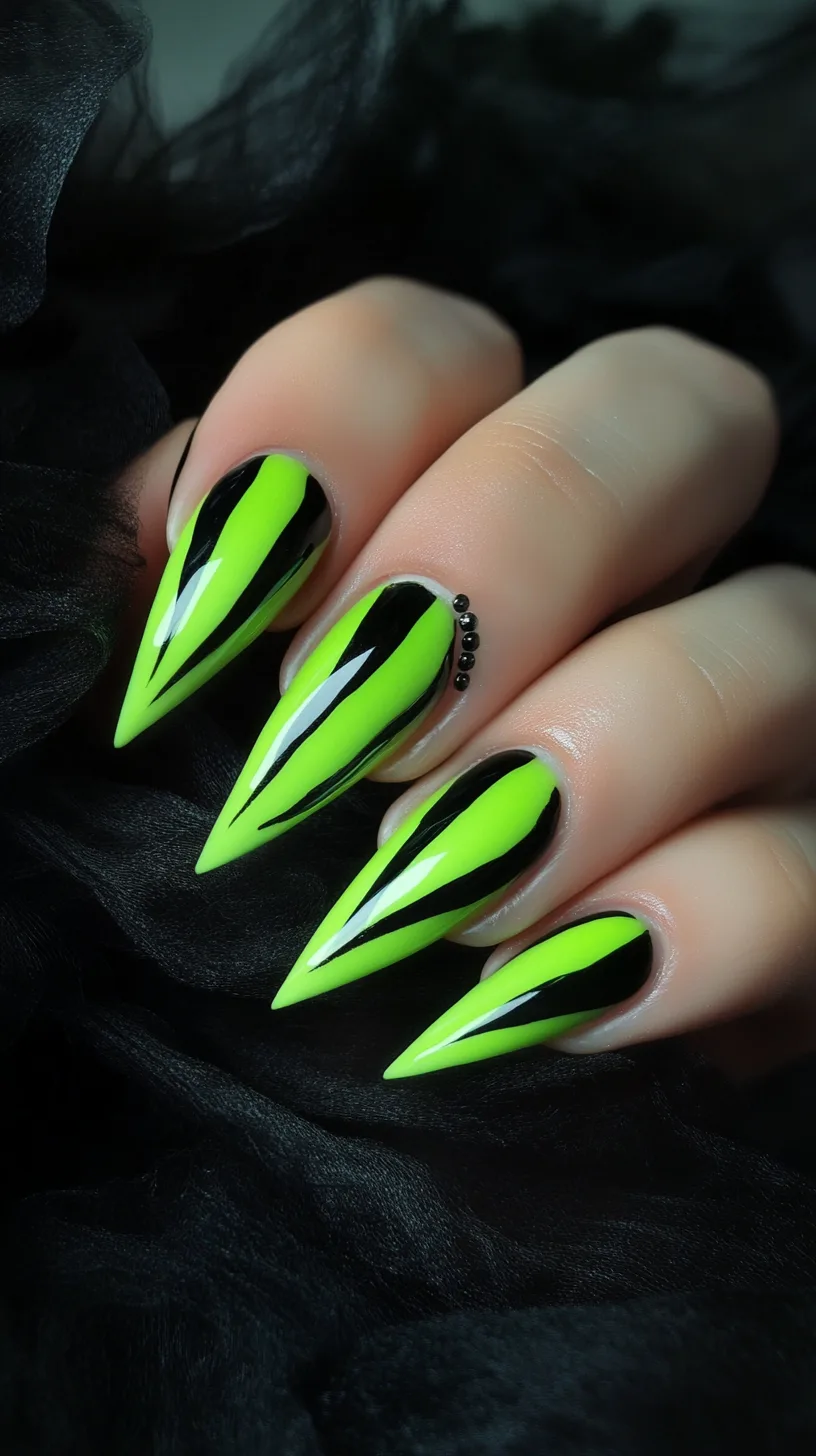 Neon Green Halloween Nails