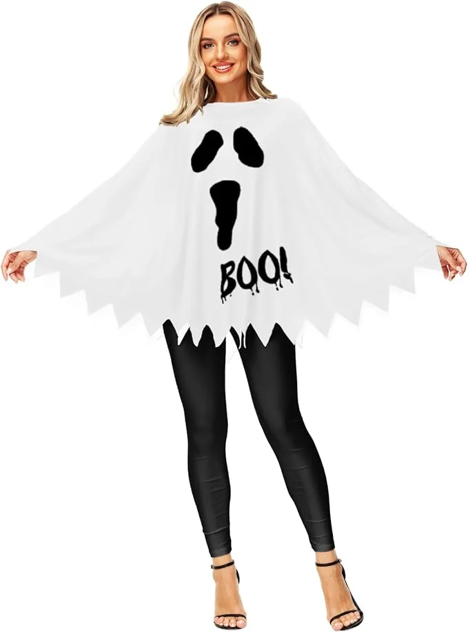 Snuggly Ghost Poncho Halloween Costume