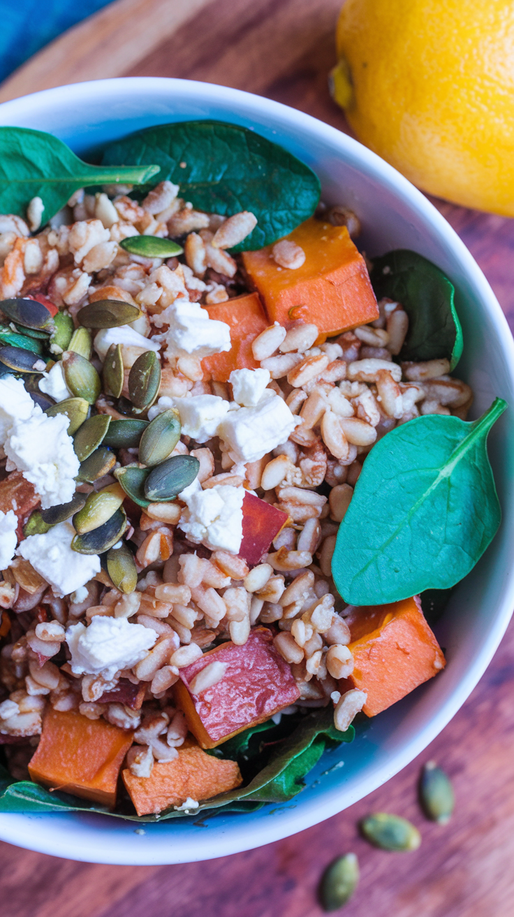 Warm Farro and Sweet Potato Salad