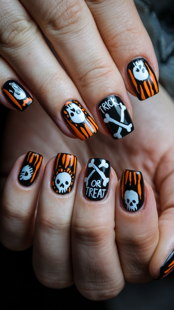 Trick or Treat Bones Nails