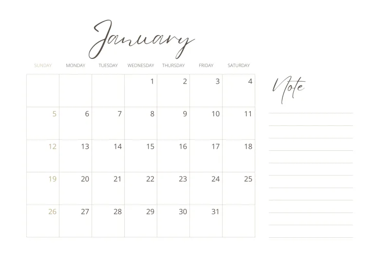 2025 Printable Calendar