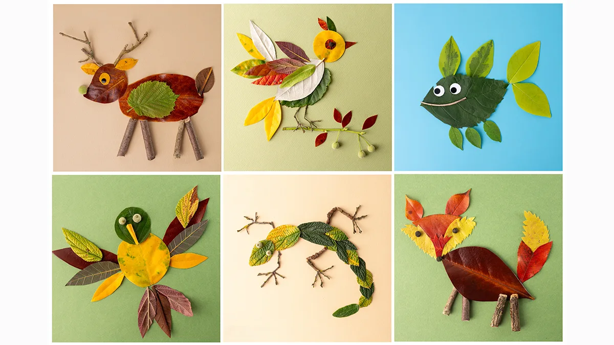 Leaf Animal Collage