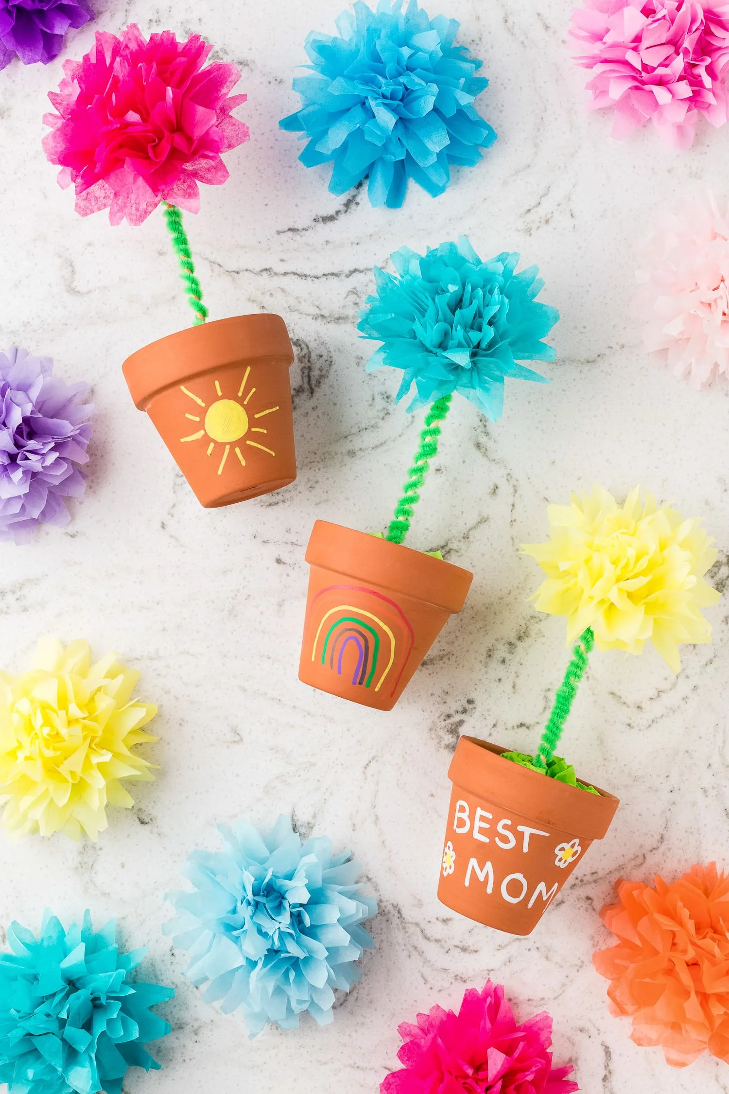 Tissue Flowers Easy Craft