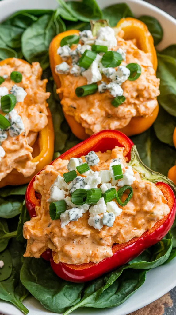 Buffalo Chicken Dip Stuffed Peppers- New Year's Eve Appetizers