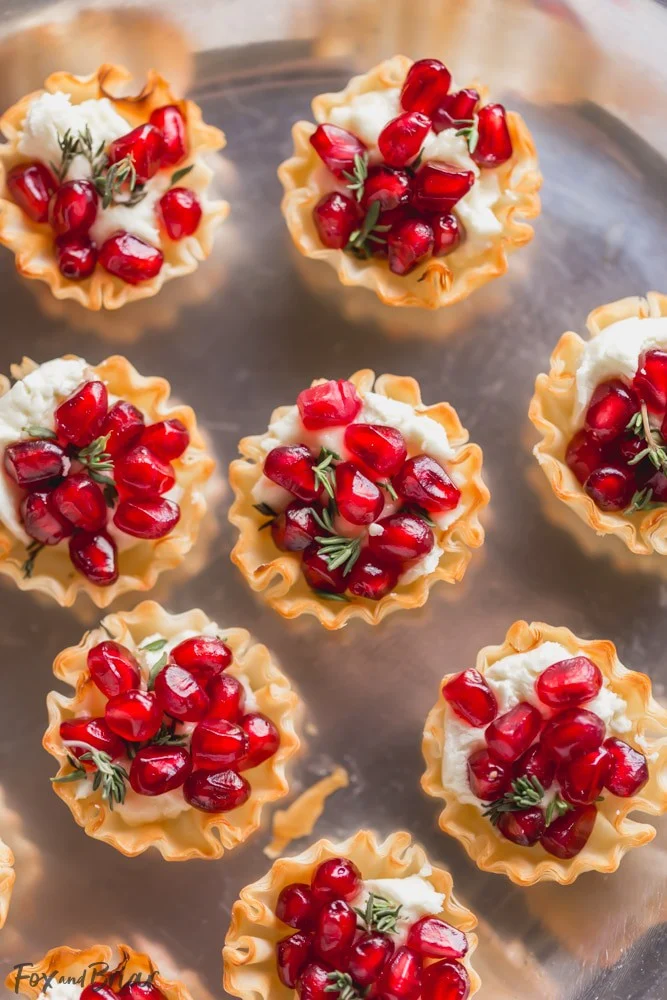 Pomegranate and Goat Cheese Endive Cups