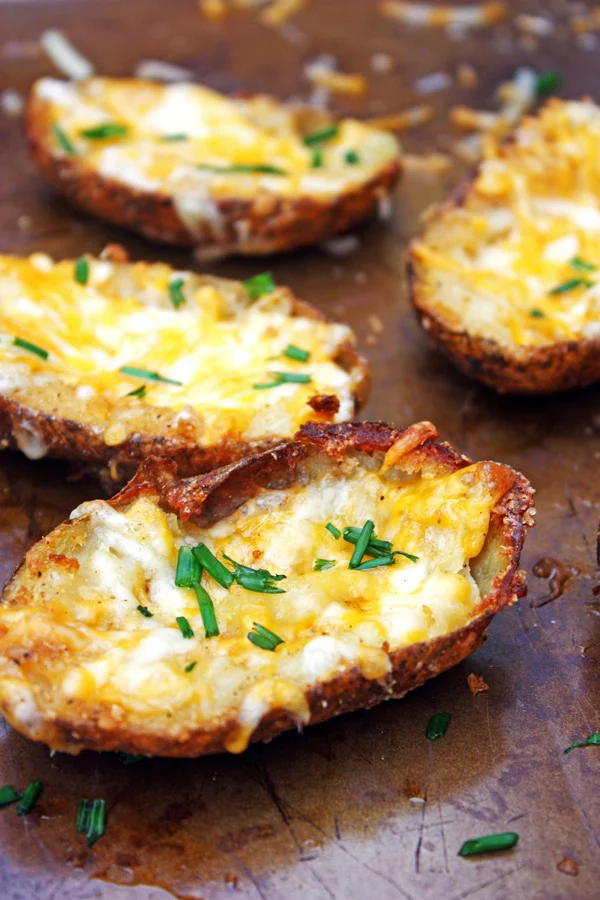 Loaded Potato Skins with Bacon and Cheese