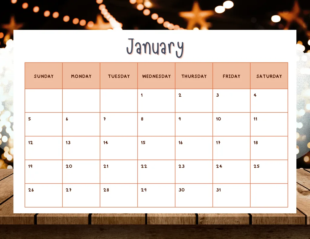  January 2025 Calendar Printables